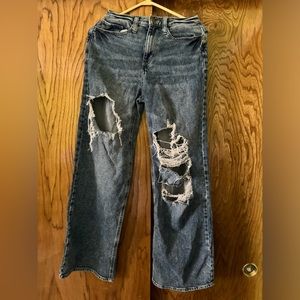 Wide Leg High Waisted Ripped Jeans (5/27W)